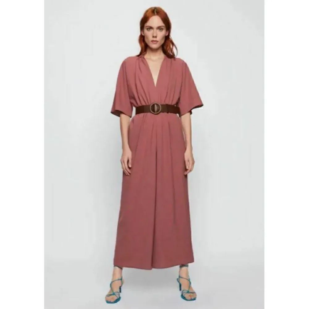 Zara Womens Jumpsuit Playsuit XS Salmon Pink Wide